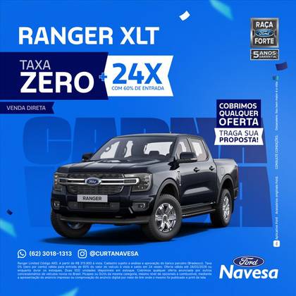 FORD RANGER 3.0 V6 TURBO DIESEL CD XLT 4X4 AUTOMÁTICO FORD RANGER 3.0 V6 TURBO DIESEL CD XLT 4X4 AUTOMÁTICO